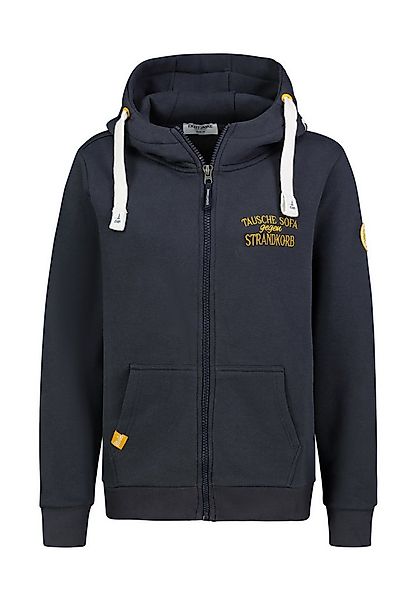 Eight2Nine Kapuzensweatjacke Damen Zipperjacke mit Küstenbackprint Hoodie, günstig online kaufen