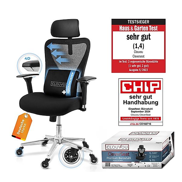 CLOUVOU Bürostuhl ergonomisch, Schreibtischstuhl bis 150 günstig online kaufen