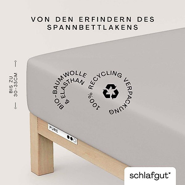 Schlafgut Spannbettlaken PURE Bio-Baumwolle mit Elasthan, günstig online kaufen