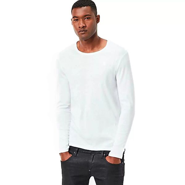 G-star Base Ribbed Neck Premium 1 By 1 Langarm-t-shirt XS White günstig online kaufen