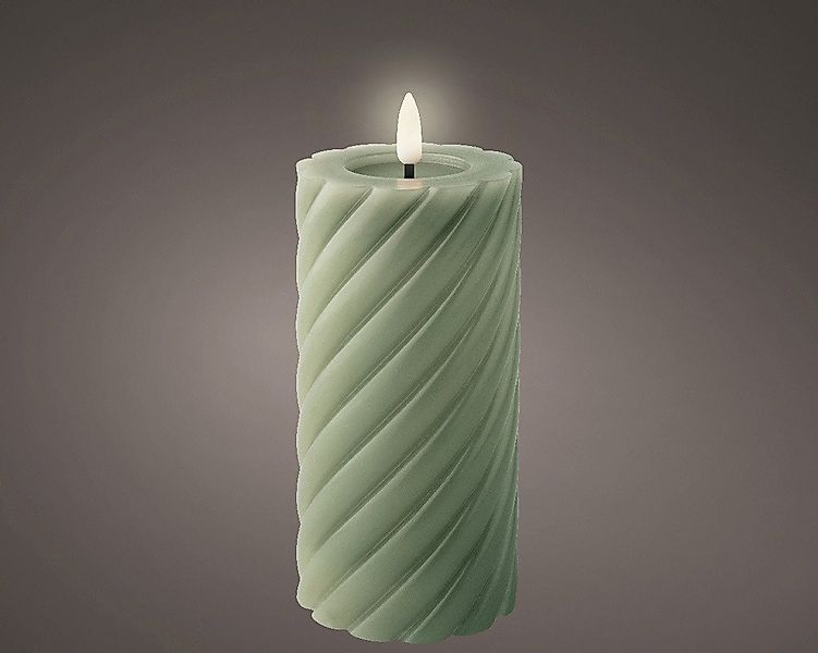 Kaemingk LED-Kerze Kaemingk LED Kerze Wachs indoor grün Ø 7,5 x 17,3 günstig online kaufen