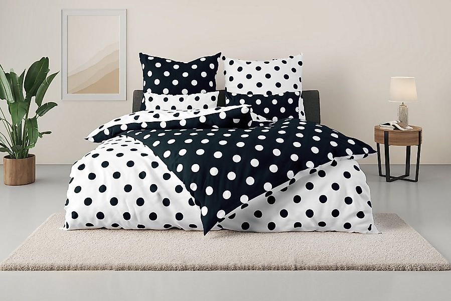 OTTO home Wendebettwäsche Dots, Polycotton recycelt, 2 teilig, ab Größe 135 günstig online kaufen