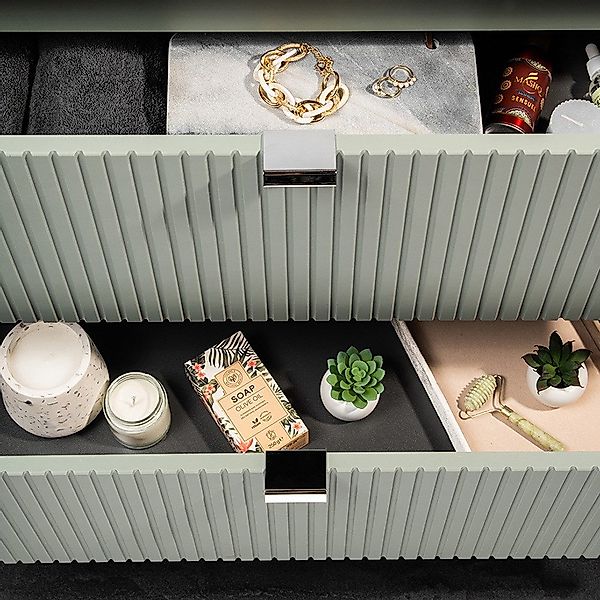 Lomadox Badmöbel-Set NEWPORT-56-GREEN, (Spar-Set, 3-St., Spiegel günstig online kaufen