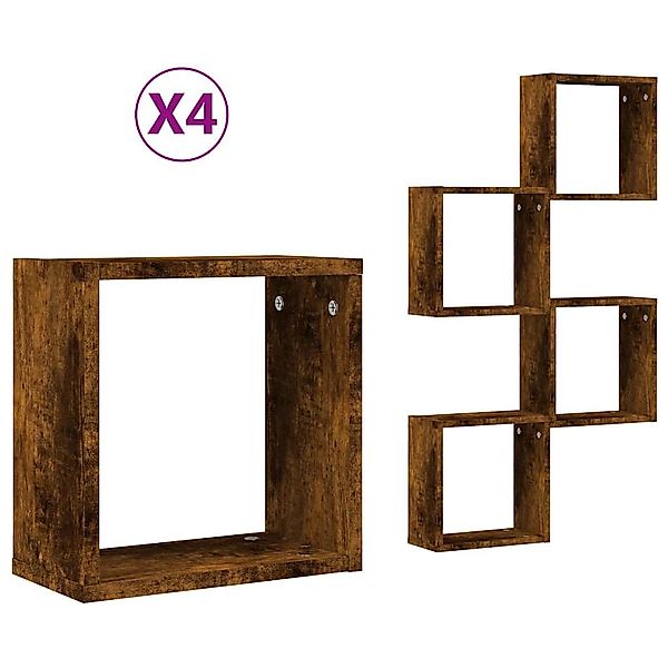 vidaXL Regal Würfelregale 4 Stk. Räuchereiche günstig online kaufen