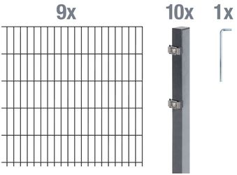 Alberts Doppelstabmattenzaun Grundset, (Set), Höhe: 80-160 günstig online kaufen