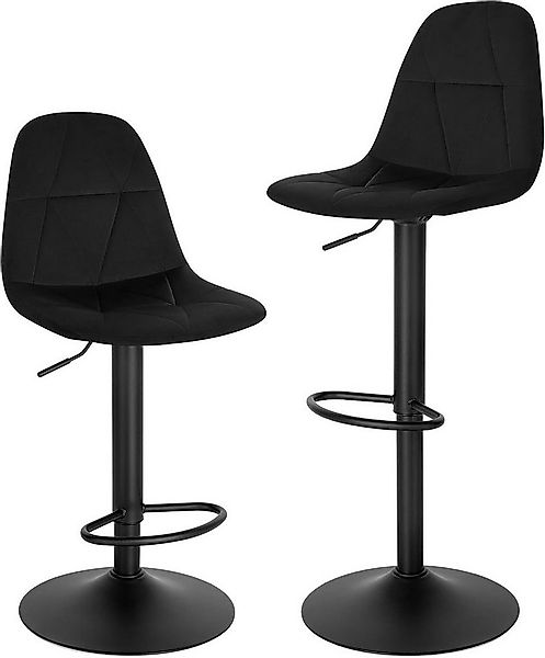 EUGAD Barhocker (2 St., 2er), Rückenlehne höhenverstellbar drehbar Samtbezu günstig online kaufen