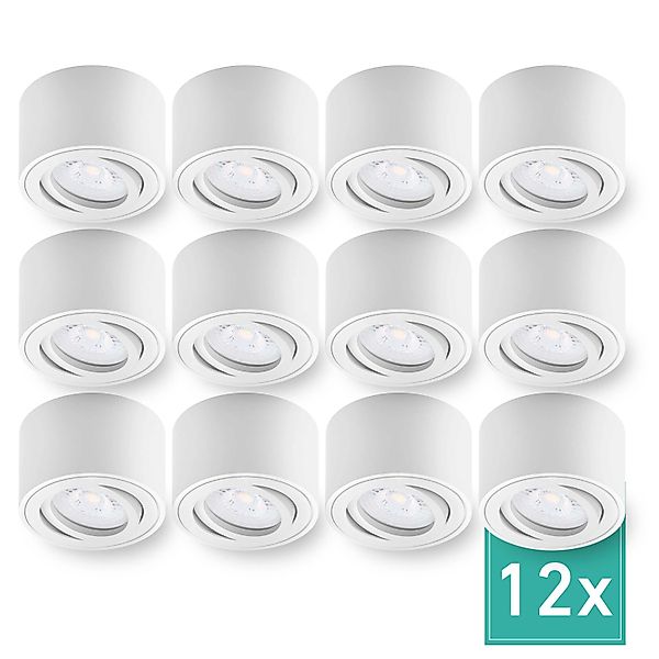 Oktaplex 12er Set Strahler Spots Lile S inkl. LED-Module Dimmbar Warmweiß 3 günstig online kaufen