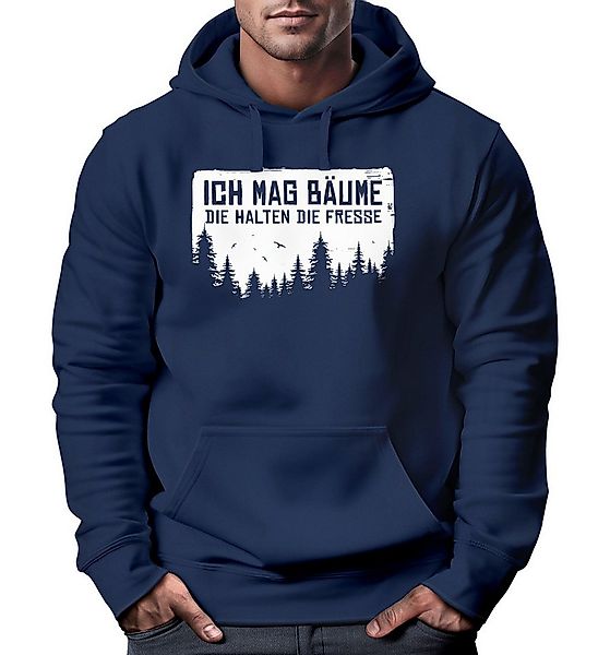 MoonWorks Hoodie Hoodie Herren Bedruckt mit Spruch lustig Ich mag Bäume Sar günstig online kaufen
