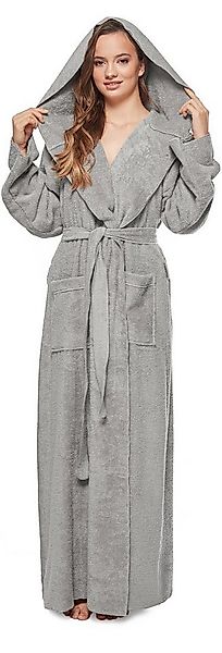 Arus Damenbademantel Angel, extra lang, mit Kapuze, ideal für Zuhause & Wel günstig online kaufen