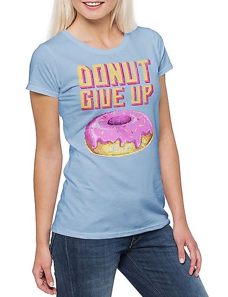 Urban Backwoods Print-Shirt Donut Give Up Damen T-Shirt USA Do Not Essen Mu günstig online kaufen