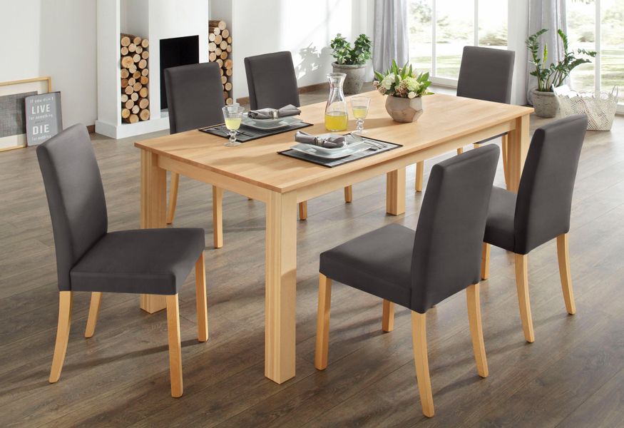 Home affaire Essgruppe Set, 7 Stk. tlg. Tischgruppe im Landhaus Stil, Tisch günstig online kaufen