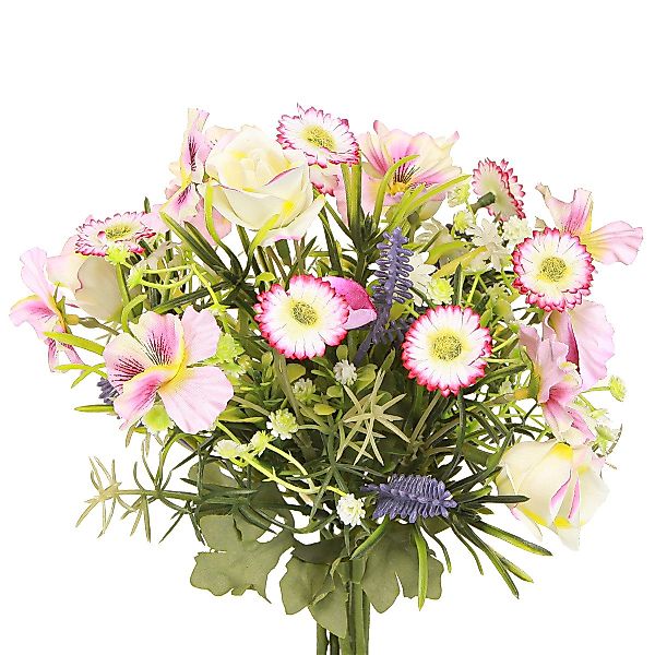 Kunstblumenstrauß Kunstblumenstrauß Creme Rosa Lila Grün günstig online kaufen