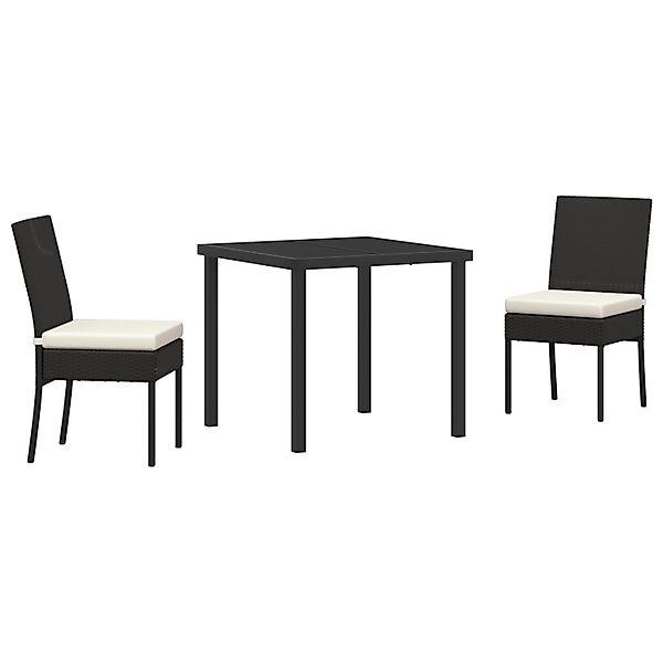 vidaXL Garten Essgruppe 3-Tlg Schwarz Poly Rattan 3379219 günstig online kaufen
