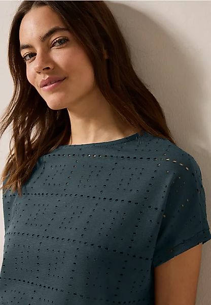 CECIL T-Shirt mit Lochmuster günstig online kaufen