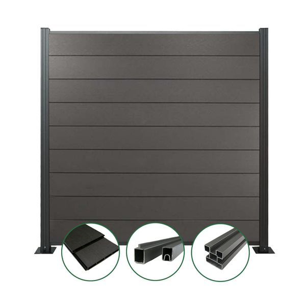 Woodstore24 Zaun WoodoZaun WPC Sichtschutzzaun gebürstete günstig online kaufen