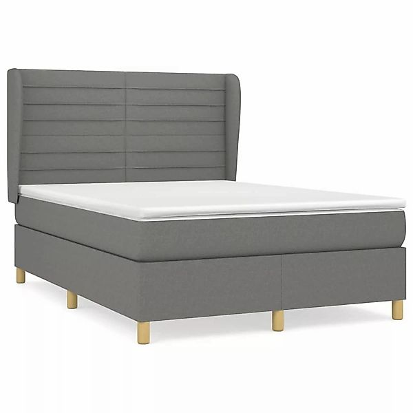 vidaXL Boxspringbett mit Matratze Dunkelgrau 140x190 cm Stoff1387564 günstig online kaufen