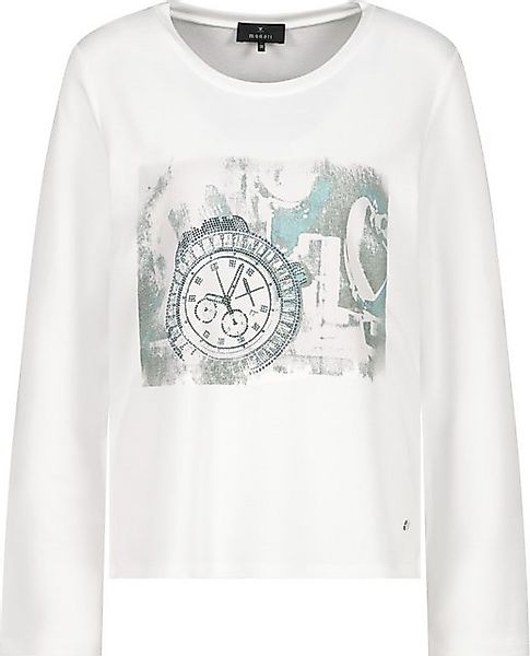 Monari Blusenshirt Shirt mit Uhren-Print off-white günstig online kaufen