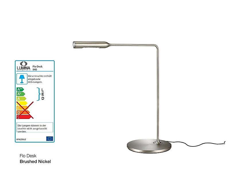 FLO Desk Tischlampe nickel gebürstet günstig online kaufen