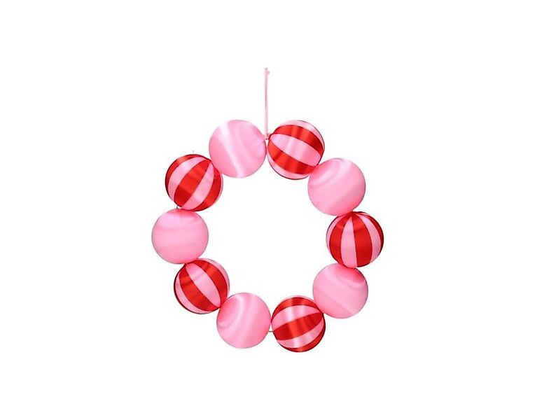 Giftcompany Dekokranz Chinois, Kugelkranz, uni/gestreift, rosa/rot günstig online kaufen