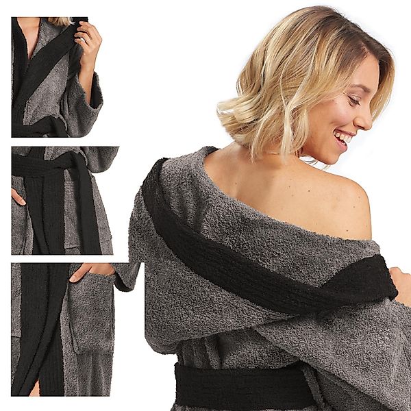 aqua-textil Bademantel Saunamantel Frottee Kapuze für günstig online kaufen