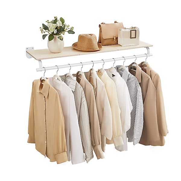SONGMICS Wandgarderobe, Garderobe, Wandregal mit Kleiderstange, günstig online kaufen