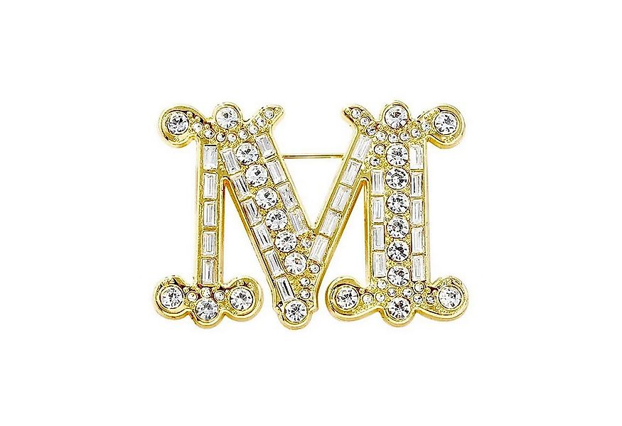 MayTree Brosche "M" (Stück, 1-tlg), Metallbrosche mit Strass und Glassstein günstig online kaufen
