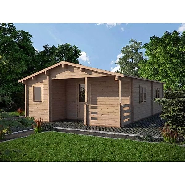 Alpholz Gartenhaus Almeri 630 cm x 917 cm Satteldach Braun günstig online kaufen