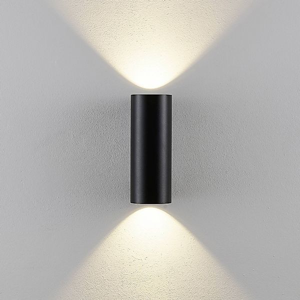 Außenwandlampe CAN, schwarz, 2-flg., Ø 8 cm IP65 Metall GU10 günstig online kaufen