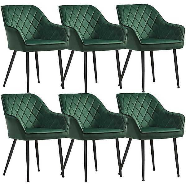 SONGMICS Esszimmerstuhl (6 St), Polsterstühle, Samt, günstig online kaufen