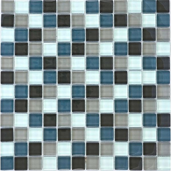 Mosaikmatte Glas Grau Blau Weiß Mix 30 cm x 30 cm günstig online kaufen