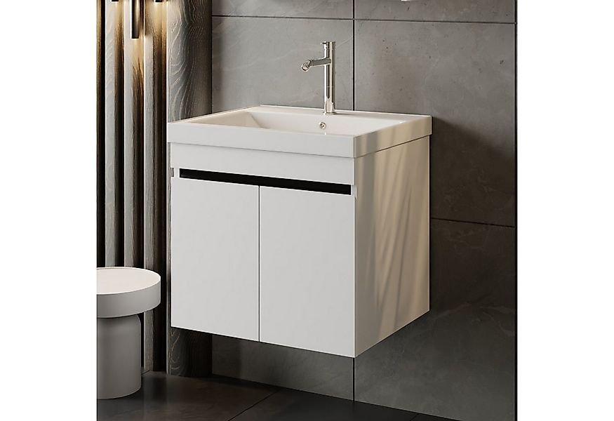 Karen Waschtisch-Set Waschtisch mit Unterschrank Venus Weiß, (2-St., Der Li günstig online kaufen