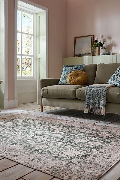 FLAIR RUGS Teppich "Beau Floral" rechteckig 2 mm Höhe Waschbarer Vintage Te günstig online kaufen