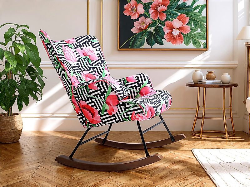 HomeMiYN Schaukelstuhl Schaukelstuhl Patchwork Sessel Schwingsessel günstig online kaufen
