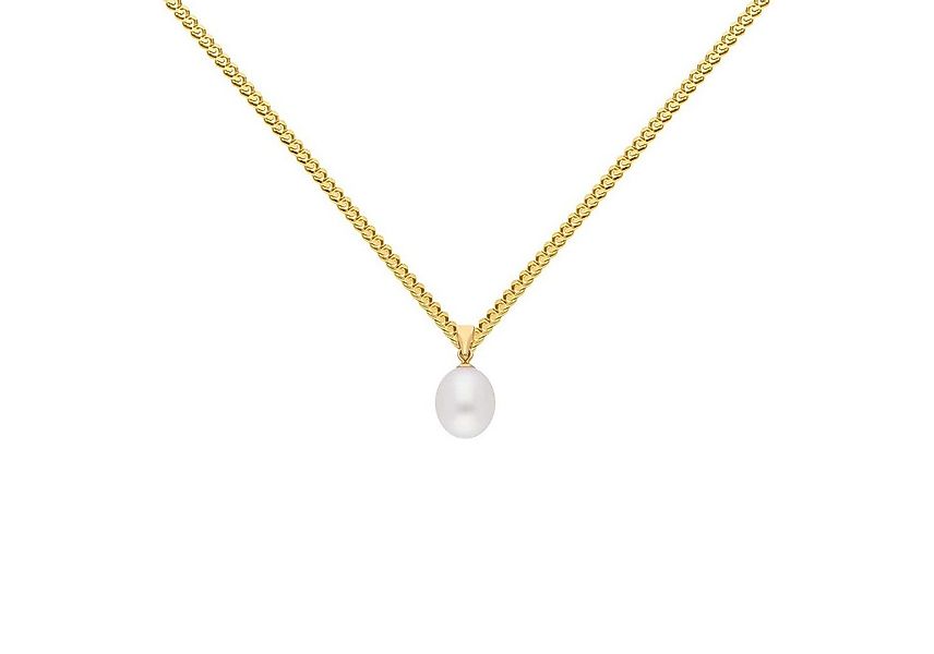 HOPLO Kettenanhänger Gold Anhänger Süßwasserperle mit Goldkette 585-14 Kara günstig online kaufen