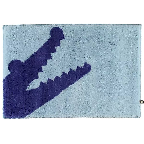Rhomtuft - Badteppich Croc - Farbe: air/ultramarin - 1211 - 70x130 cm günstig online kaufen