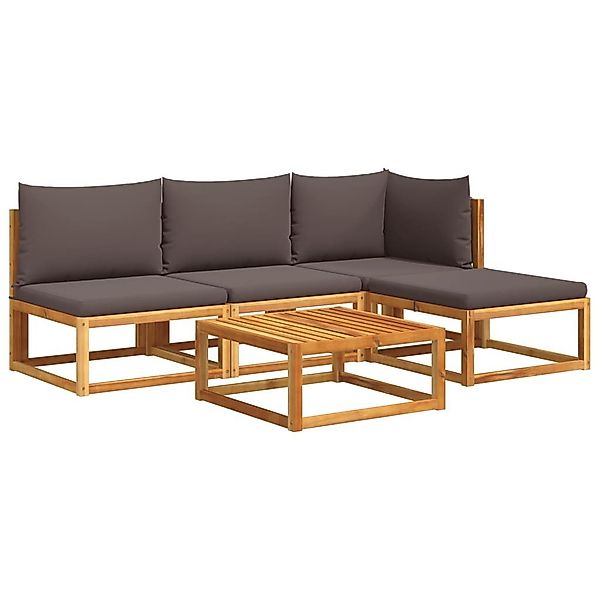 vidaXL Loungesofa 5-tlg. Gartensofa-Set mit Kissen günstig online kaufen