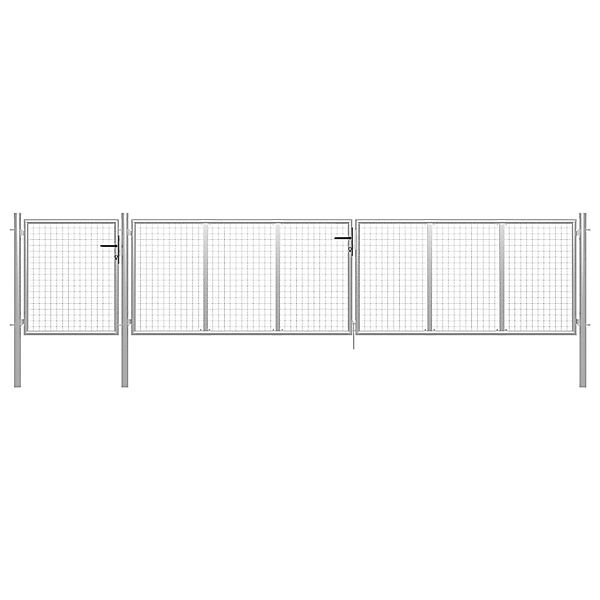 vidaXL Gartentor Stahl 500x75 cm Silber 144352 günstig online kaufen