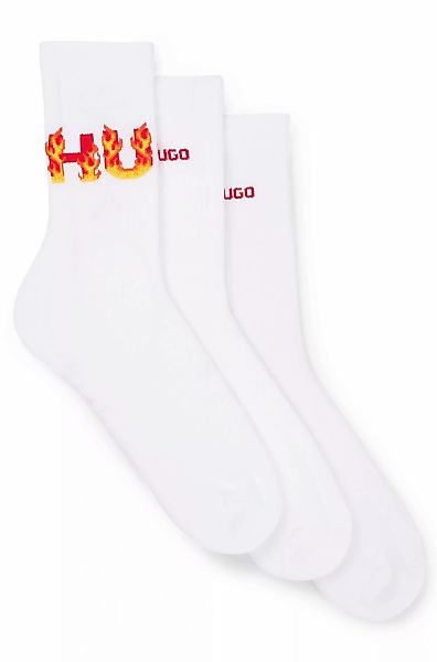 HUGO Underwear Freizeitsocken "3P QS RIB FLAMES CC 10258019 01", (Packung, günstig online kaufen