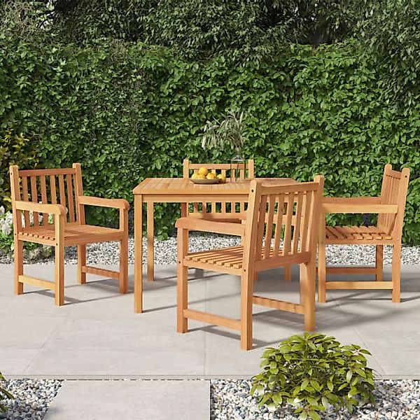 Vidaxl 5-tlg. Garten-essgruppe Massivholz Teak günstig online kaufen