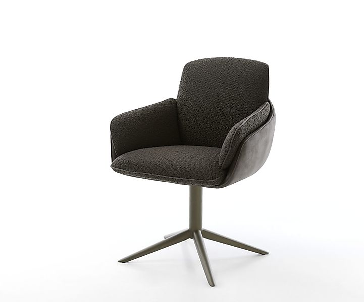 DELIFE Polsterstuhl Luan-Flex, mit Armlehnen Fußkreuz Effektfinish Titan Ma günstig online kaufen