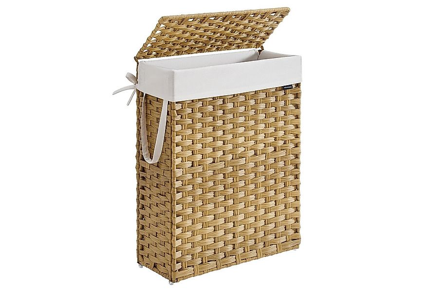 SONGMICS Wäschekorb, schmal, 55 L, mit Deckel und Griffen, faltbar, herausn günstig online kaufen