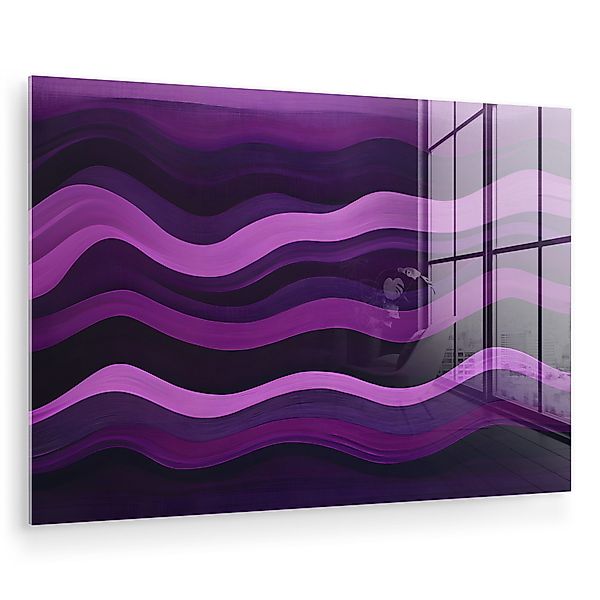 MuchoWow Acrylglasbild Linien - Wellen - günstig online kaufen