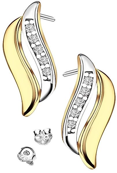 Limana Paar Ohrstecker bicolor Ohrringe 925 Silber gold Geschenk für Frauen günstig online kaufen