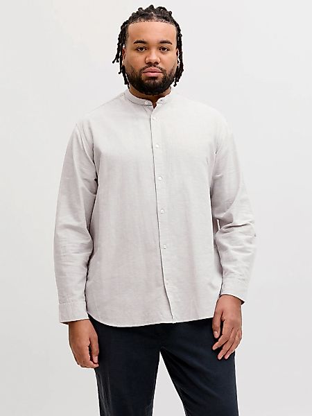 Jack & Jones PlusSize Langarmhemd "JJEBREEZE LINEN BLEND BAND SHIRT L PLS" günstig online kaufen