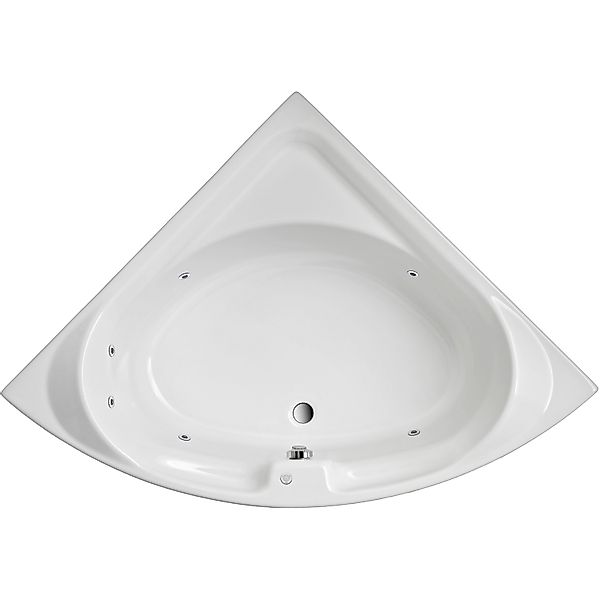 Eckwanne Laguna 136 cm x 136 cm Weiß inkl. Whirlpoolsystem Typ 1 Chrom günstig online kaufen