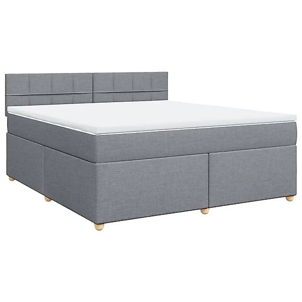 vidaXL Boxspringbett mit Matratze Hellgrau 180x200 cm Stoff 3286759 günstig online kaufen