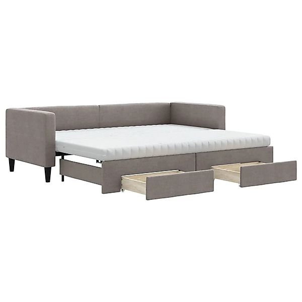 vidaXL Tagesbett Ausziehbar mit Schubladen Taupe 80x200 cm Stoff1847502 günstig online kaufen