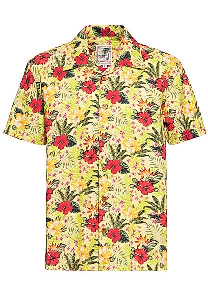 KingKerosin Kurzarmhemd mit Tropical Hawaiian Style günstig online kaufen