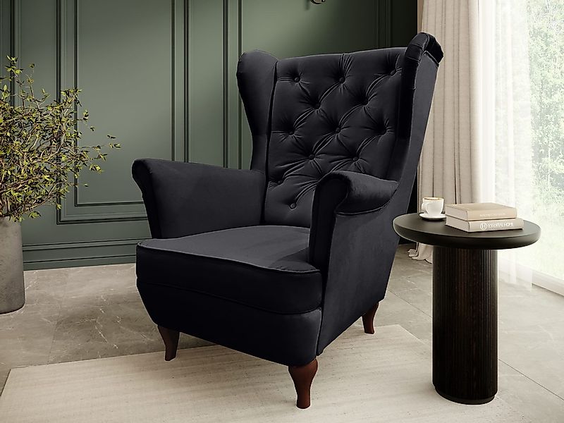 Beautysofa Ohrensessel Sessel FALCO Chesterfield Wohnzimmersessel günstig online kaufen