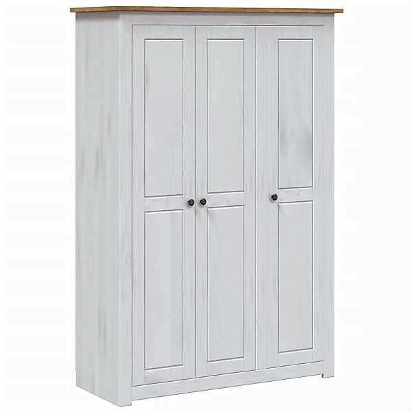 Kleiderschrank 3-türig Weiß 118ã50ã171,5 Cm Kiefer Panama Serie günstig online kaufen